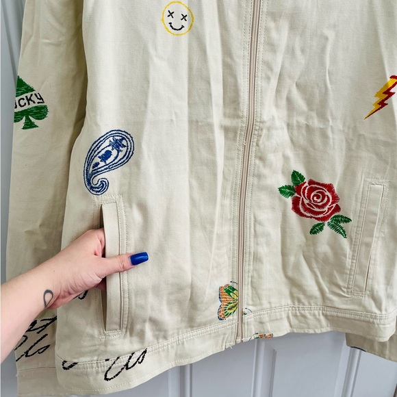 NWT fresh prints of bel-aire by drill clothing co printed zip up jacket size med - Picture 3 of 9